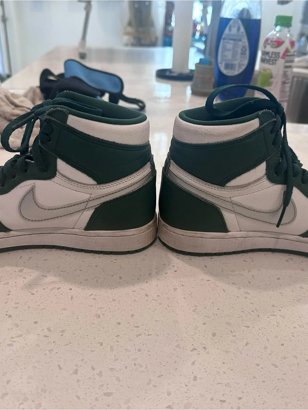Nike Air Jordan’s High-Top Sneakers in Green and White- Women/Boys